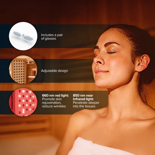 Relaxe Caldera™ Full Spectrum Infrared Sauna With Red Light Therapy Panel