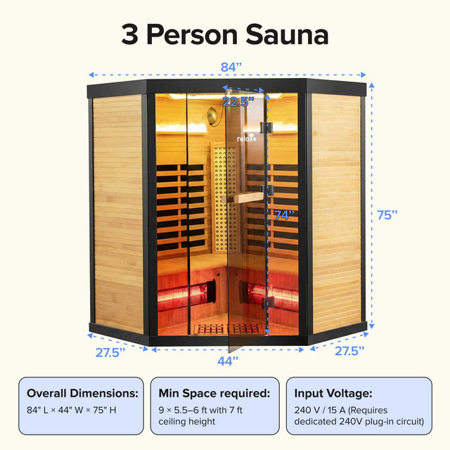 Relaxe Caldera™ Full Spectrum Infrared Sauna With Red Light Therapy Panel