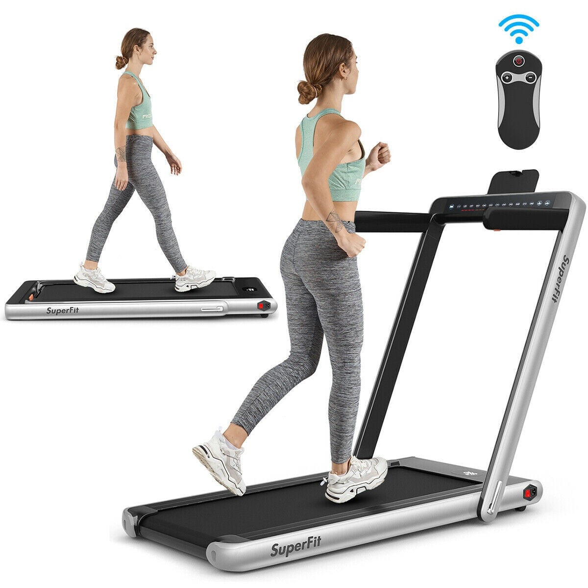 2-in-1 Folding Treadmill with Bluetooth Speaker | Bluetooth Treadmill ...