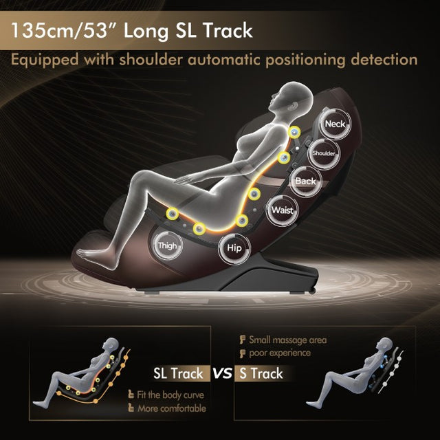 Relaxe Zero-Gravity Shiatsu Massage Chair With Heating (SL-Track)