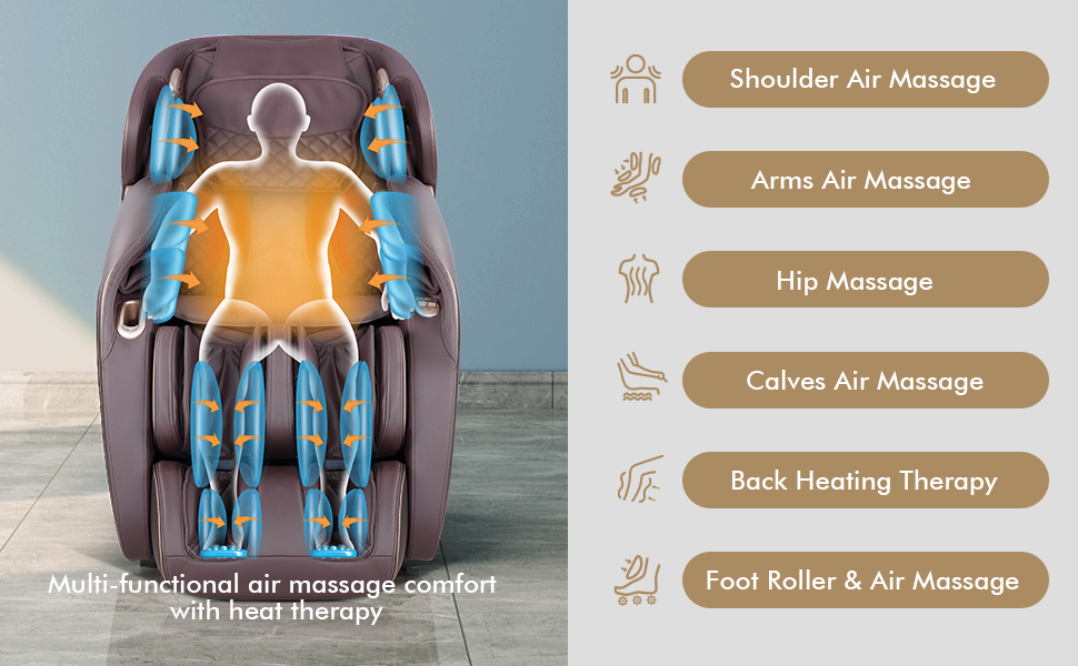 Relaxe Zero-Gravity Shiatsu Massage Chair With Heating (SL-Track)