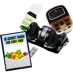 Ultimate Relief Kit: Shiatsu Foot Massager + HotSpa + Healing Oil + Custom Diet Plan + Stretching Course