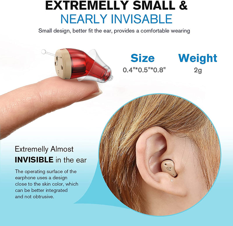 Rechargeable and Invisible Hearing Aids (Both Ears)