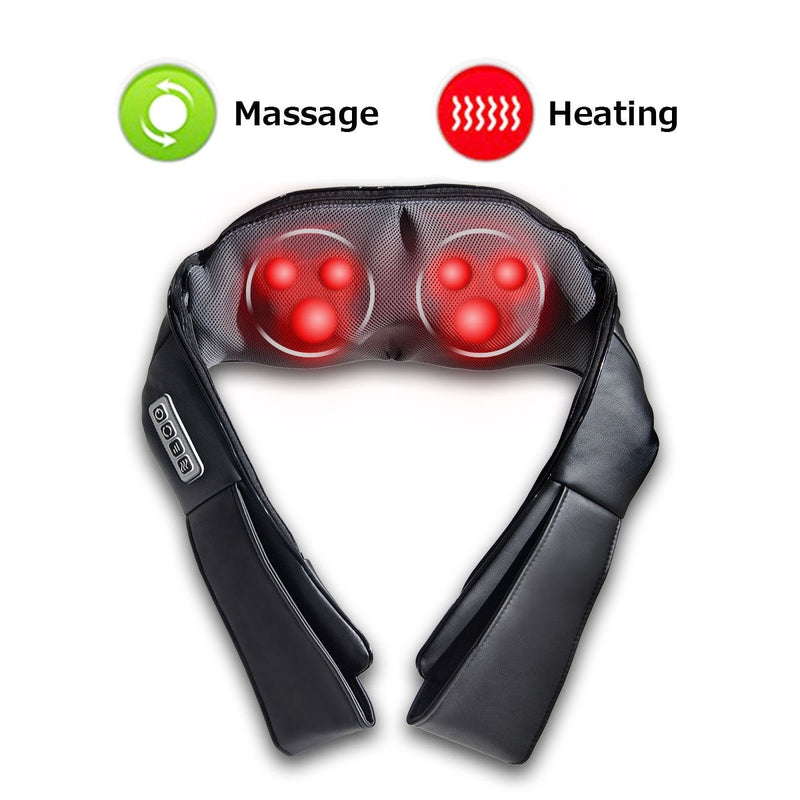  Back Massager with Adjustable Heat and Straps, Shiatsu Neck  Massagers for Neck and Back, Shoulder, Foot and Legs ( with Free Handbag ),  Gray : Health & Household